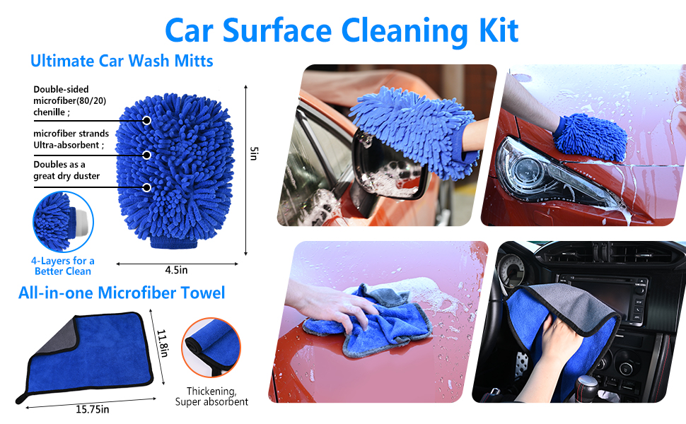 ANUINIT 27Pcs Car Detailing Kit Detailing Brush Set, Car