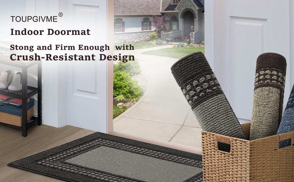 TOUPGIVME Door Mats Indoor Washable,Heavy Duty Indoor Door Mat,90 Dirt