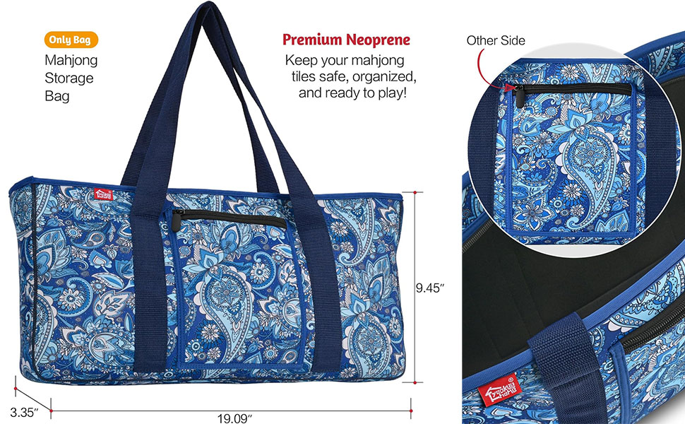 Amazon.com: yookee home Mahjong Bag Neoprene Mahjong Tile Bag with
