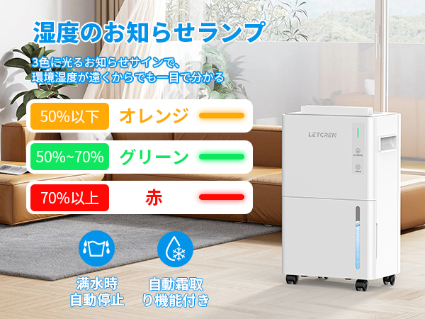 LETCREN 除湿機 コンプレッサー式 衣類乾燥30畳 静音 パワフル送風 楽天市場】LETCREN 除湿機 コンプレッサー式 衣類乾燥30畳 静音