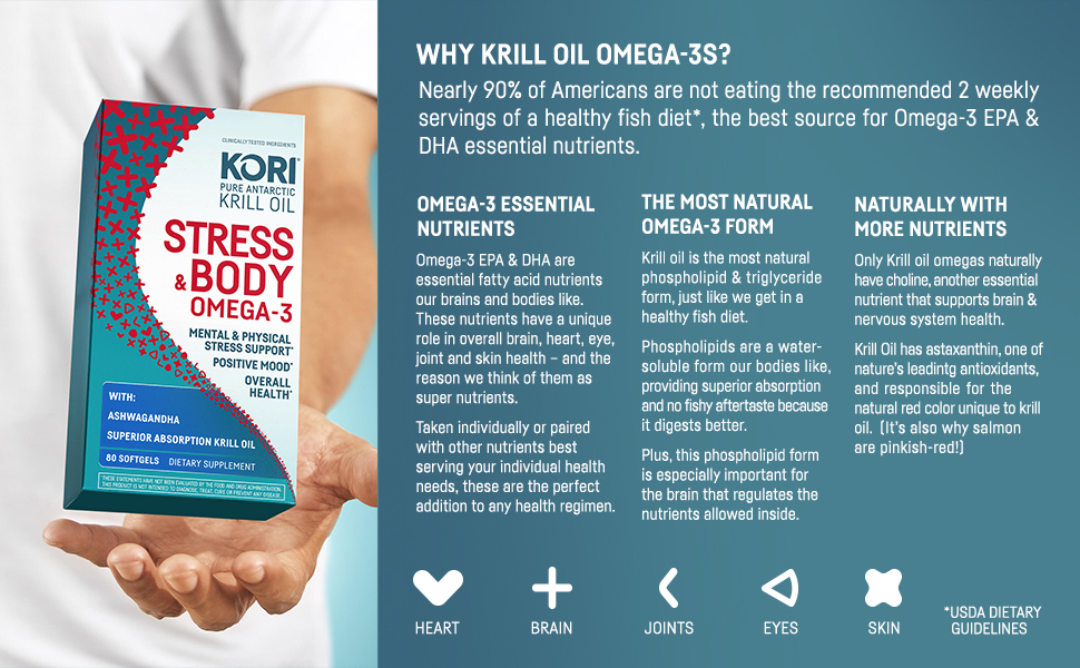 Kori Stress & Body Adaptogen Supplement Krill Oil