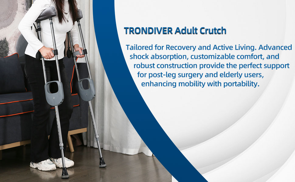 Trondiver ShockAbsorbing Foldable Crutches, 13Level