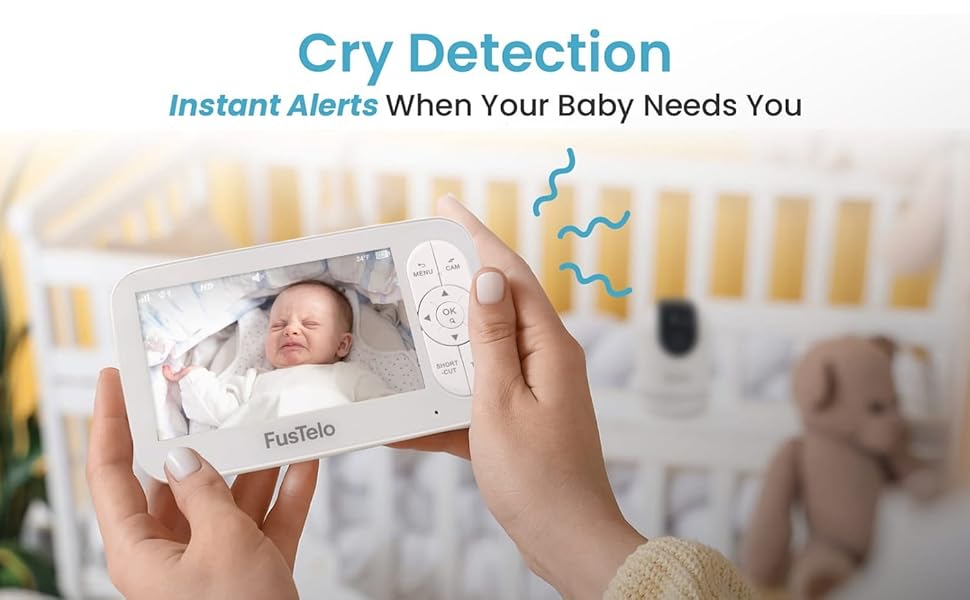 With advanced cry detection, our baby monitor alerts you in real-time when your baby is crying.