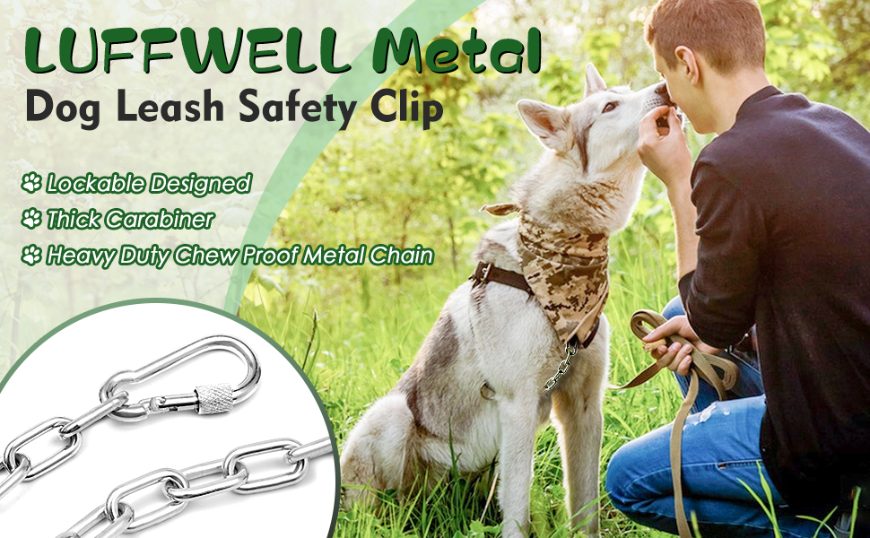 Dog Collar Backup Clip, Chew Proof Double Ended Backup