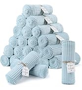 24 Pcs Flannel Throw Blanket Bulk 50 x 60 Inch with to Have to Hold Card Striped Ribbed Soft Thro...