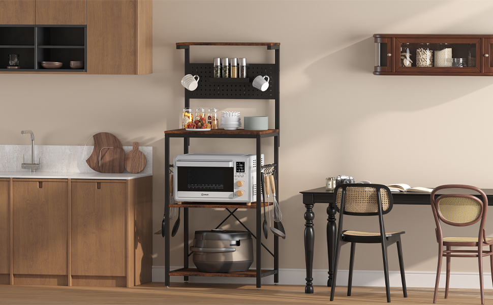 Somduy Baker’s Rack with Movable Pallet, Coffee Bar