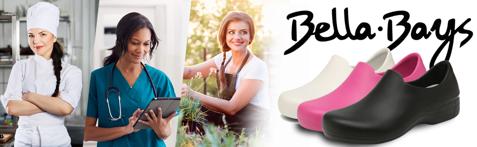 Women Kitchen Chef Garden Shoes Non Slip Oil/Water Resistant for Garden Hospital Restaurant Work Shoes Black/Pink/White Size 3-8 8 chef shoes women