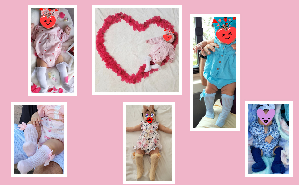 baby girl knee high socks with bow