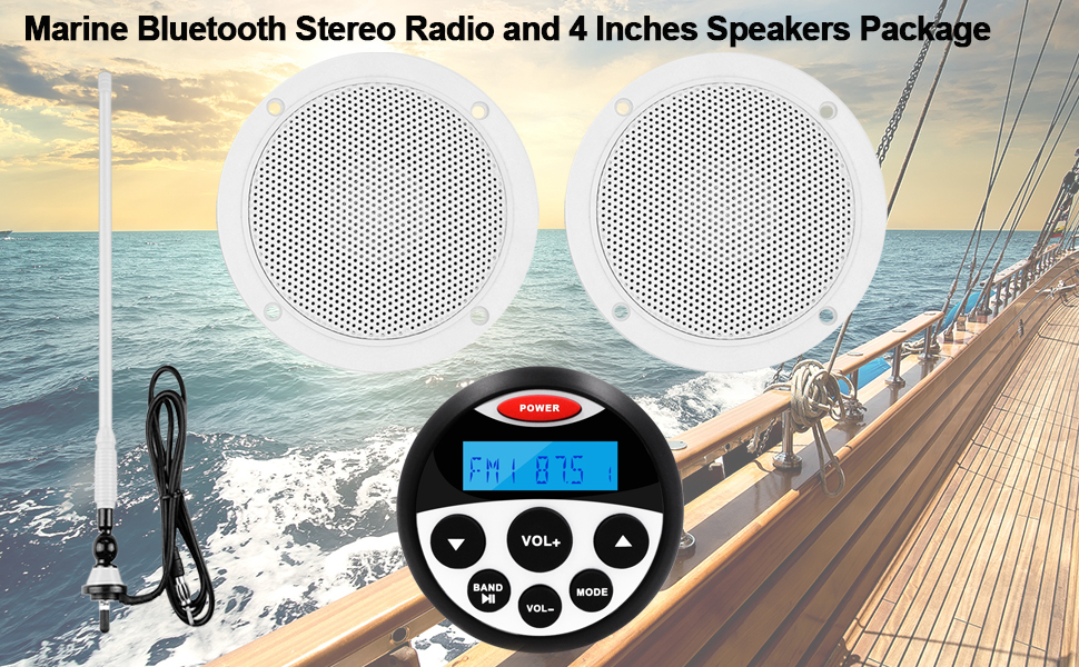 Marine Stereo System Bluetooth Marine Radio Receiver Audio