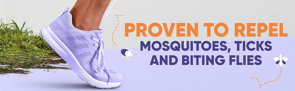 Proven to repel mosquitoes, ticks and biting flies