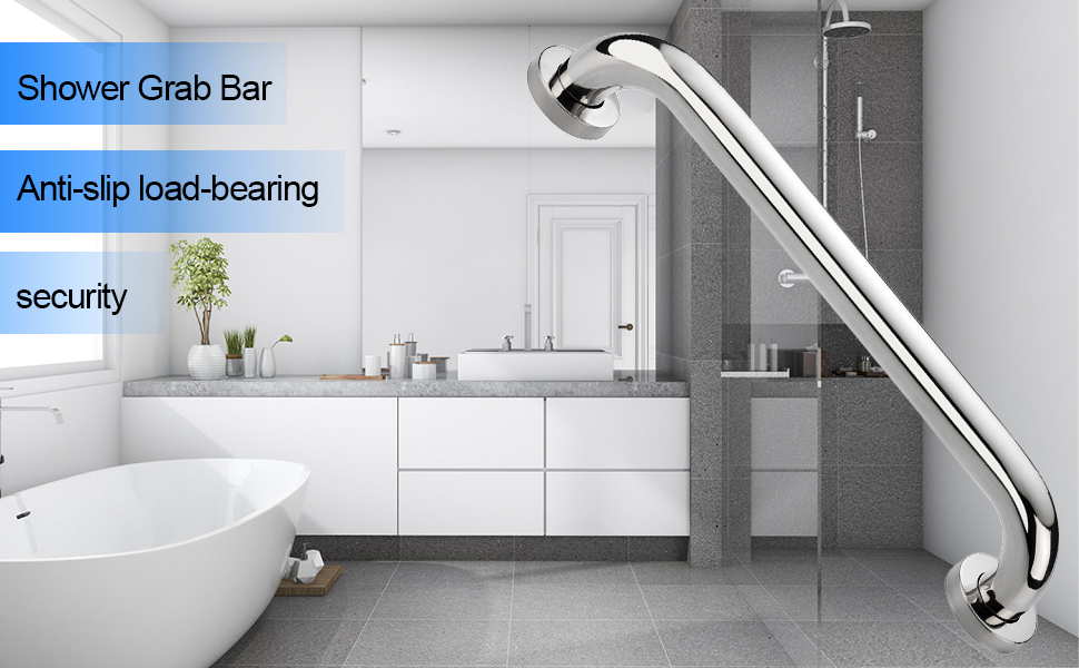 2 Pack 18in Shower Grab Bar, Stainless Steel Bathroom Grab