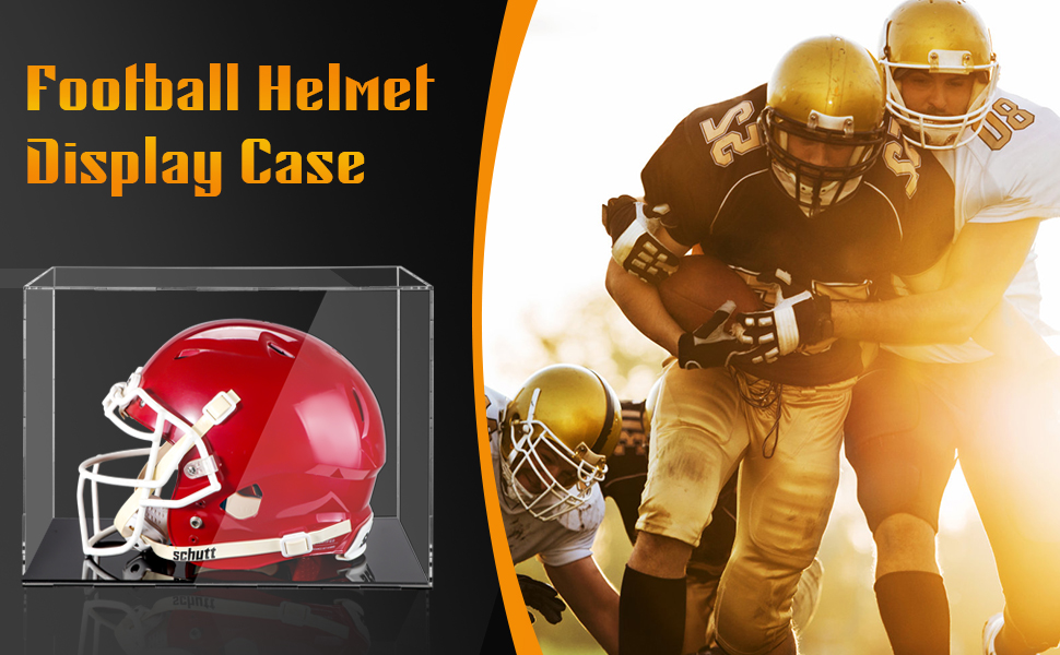 Football Helmet Display Case Full Size, Clear Acrylic