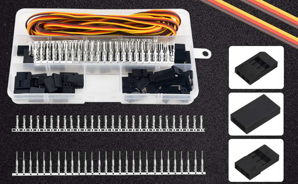 WMYCONGCONG 30 Kits Servo Plug Male Female Connector Crimp Pin Cable