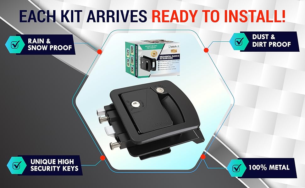 LATCH.IT RV Door Lock Replacement Class C Mechanical RV