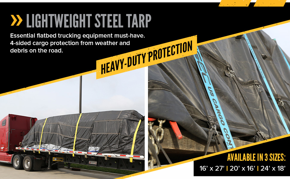 US Cargo Control Lightweight Steel Tarp 20 Foot x 16 Foot