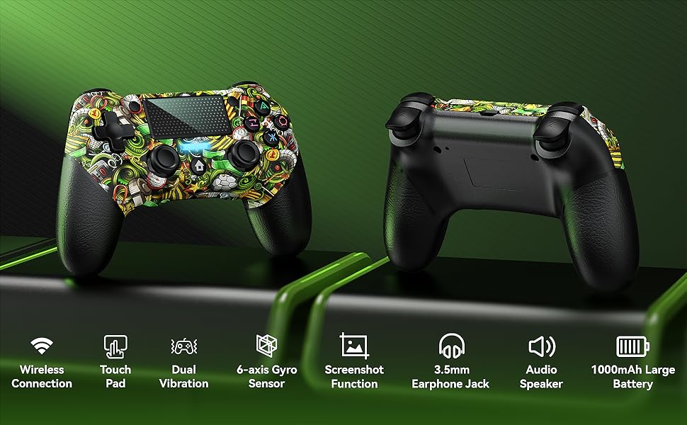 Fanlacy Wireless Controller für PS4 Kabelloses Gamepad Kompatibel mit