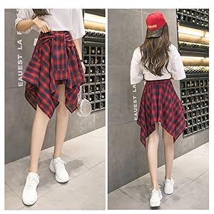 Amazon.co.jp: [YYQ-SHOP] スカート レディース チェックスカート ミニ