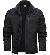 TACVASEN Men's Fleece Jackets Full Zip Up Lightweight Jacket Casual Stylish with Pockets for Outd...