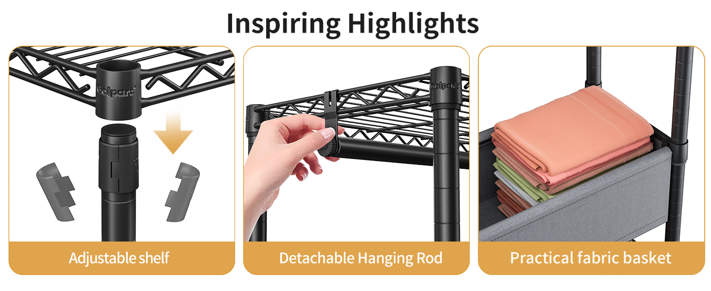 Clothes Rack with Storage Basket