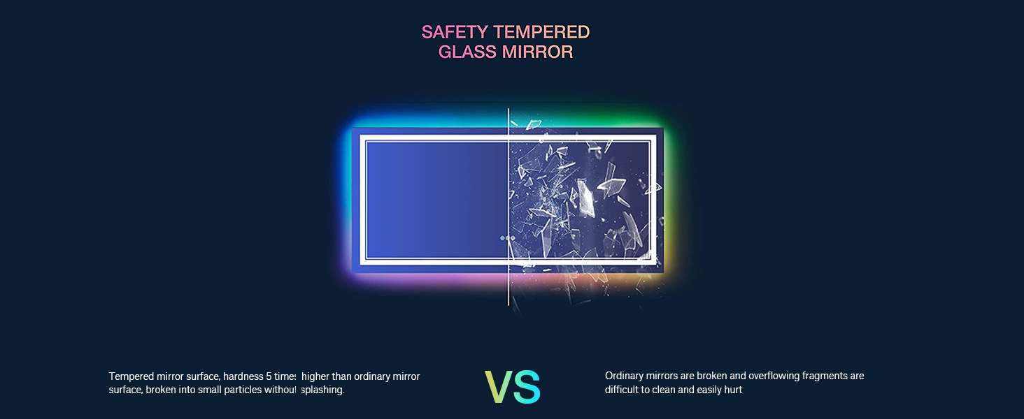 ISTRIPMF 60x30 Inch RGB LED Bathroom Mirror with Lights