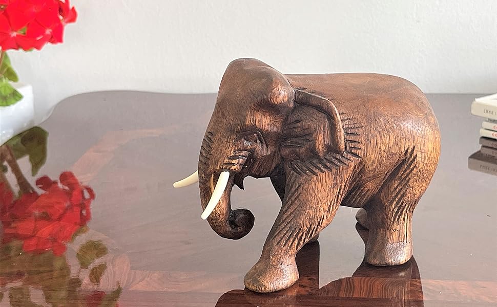 elephant figurines wood