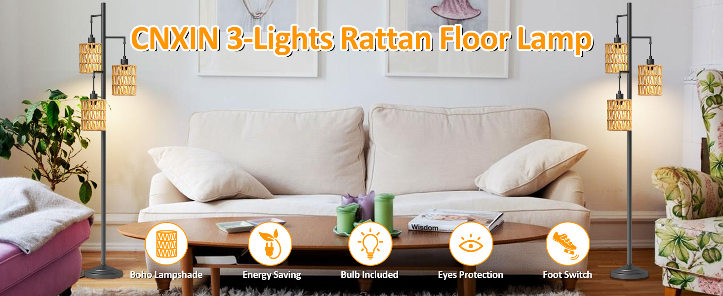 CNXIN Elegant Boho Floor Lamp