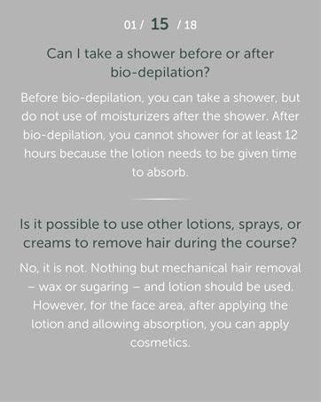 Is it possible to use other lotions, sprays, or creams to remove hair during the course?