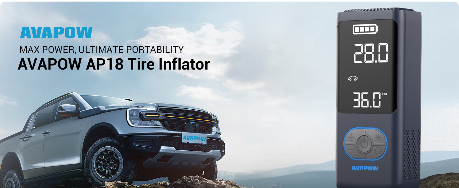 AVAPOW AP18 Tire Inflator Portable Air Compressor