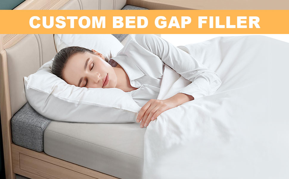 Custom Size Bed Gap Filler, 45D Sponge Headboard Gap Filler King, Bed