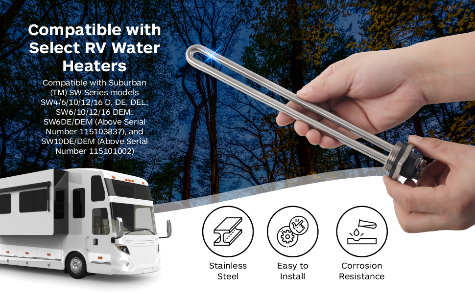 (2Pack) TonGass RV Water Heater Elements with Gaskets