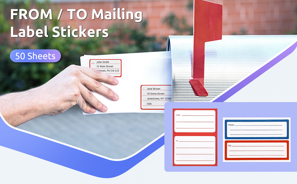 50 Sheets to/from AllPurpose Address Mailing Labels, Self