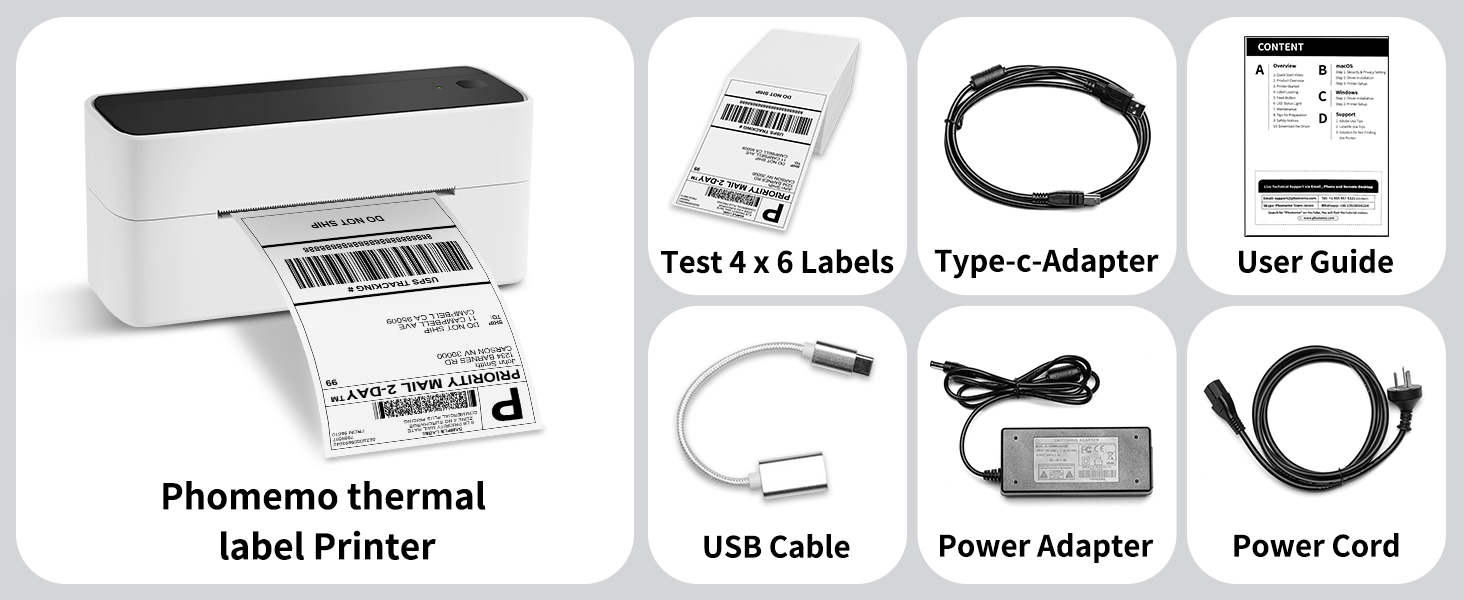 Bluetooth Shipping Thermal Label Printer 4X6 Phomemo Wireless Label Printer for Shipping