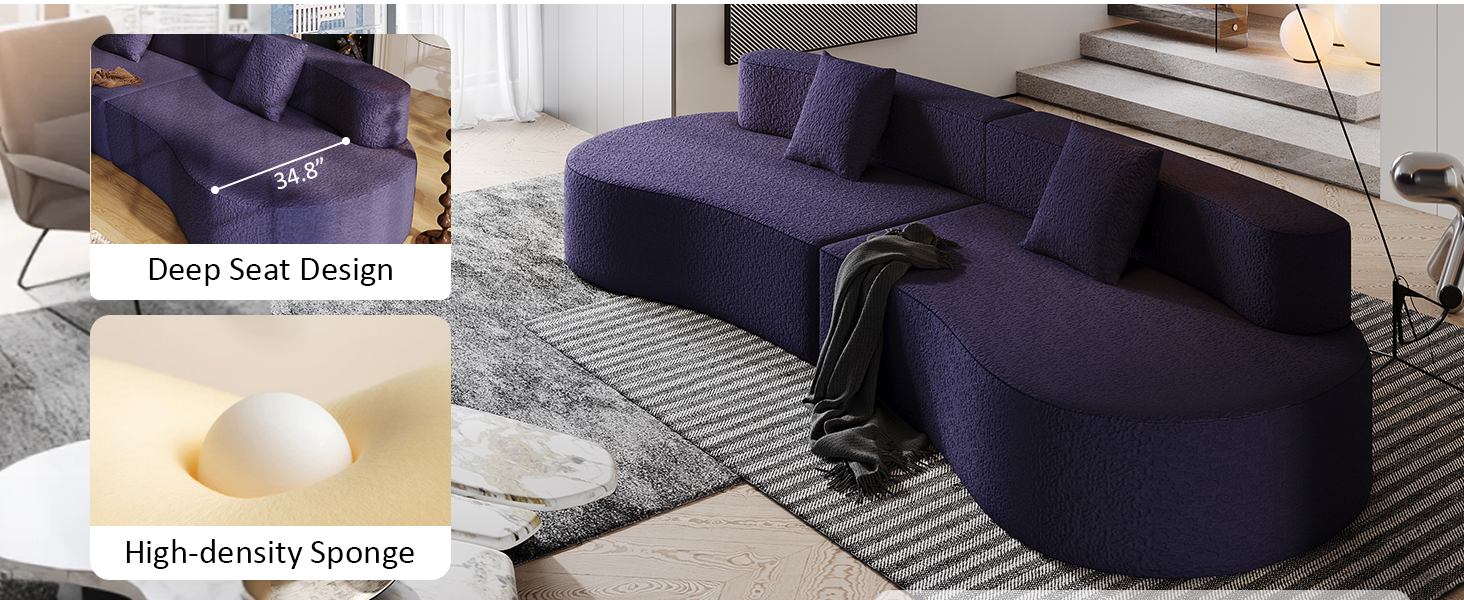 Modern Sectional Curved Couch