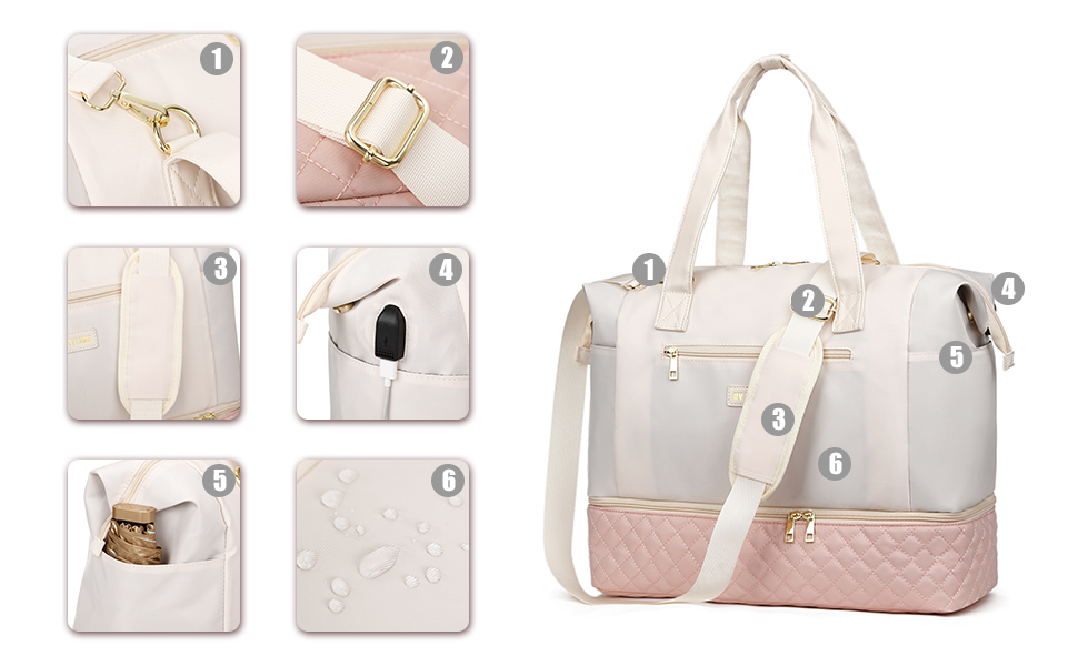 Weekender Bags With Shoe Compartment For Women Travel