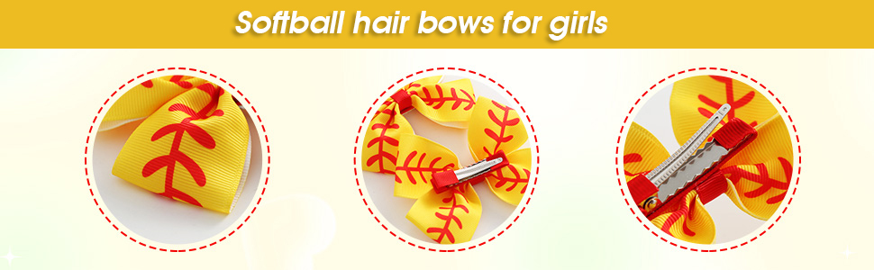 softball hair bows