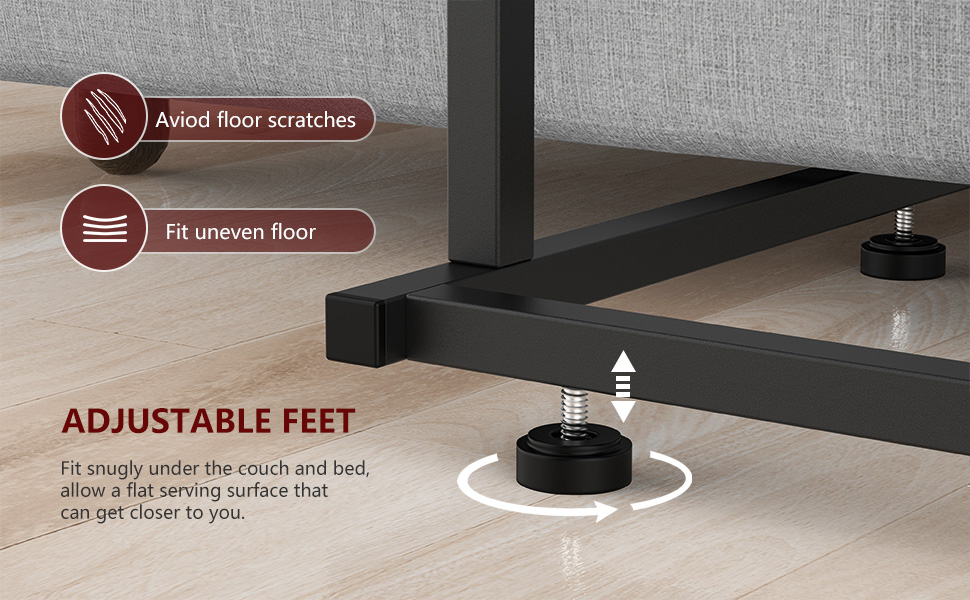Vantic C Shaped End Table, Small Couch Side Table with