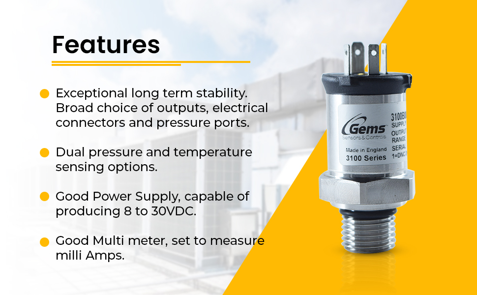 Gems Sensors 3500 Heavy Duty Series Compact OEM Pressure Transmitters