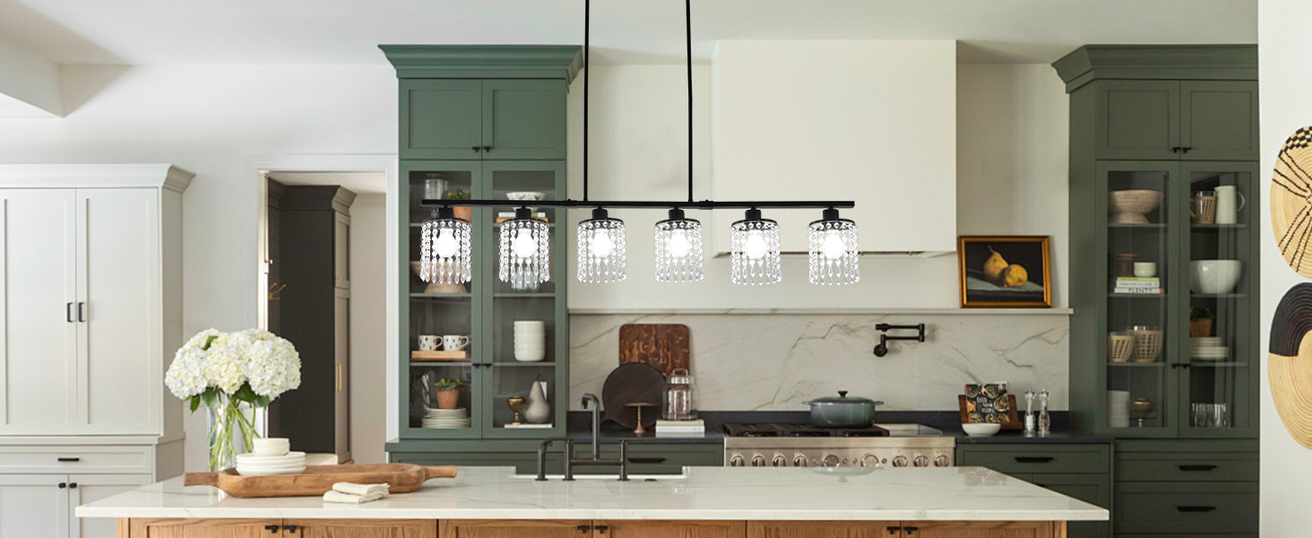 Kitchen island lighting — wide angle