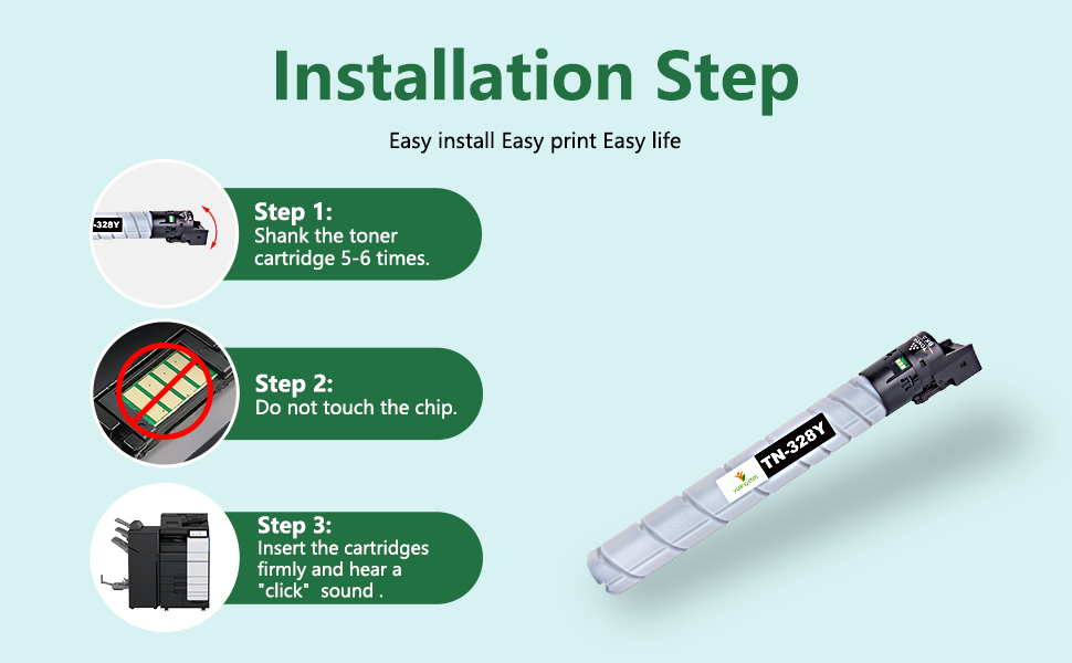 YUANQIMM TN328 Toner Cartridge TN328 TN328K TN328C TN328M