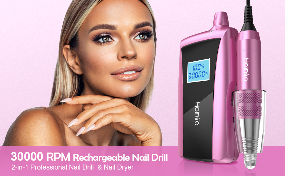 Hoinvo Electric Nail Drill Machine Rechargeable Nail Drill