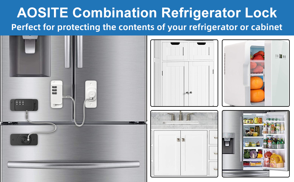 Refrigerator Lock Combination AOSITE 2 Pack Refrigerator