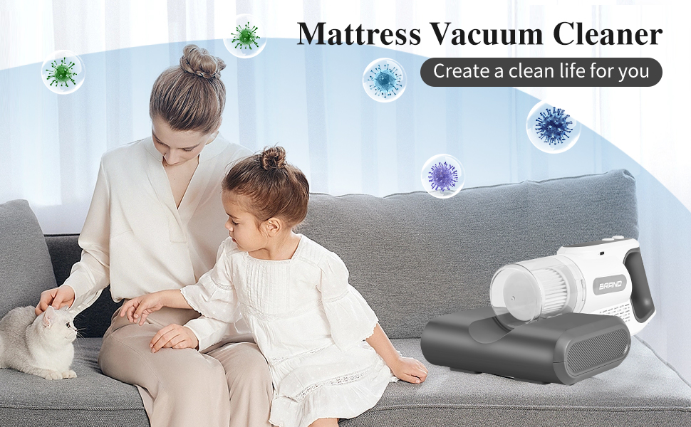 Mattress Vacuum Cleaner, UV Handheld Bed Vacuum with 10KPa