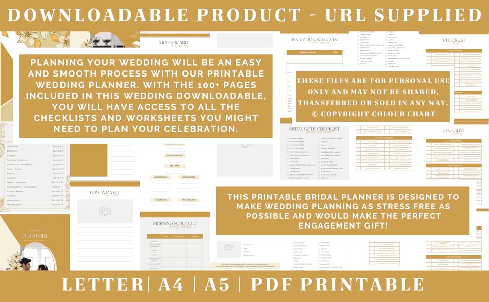 Ultimate Wedding Planner Downloadable Print, A4, A5 PDF, Comprehensive Tools for Stress-Free Planning, Stay Organized, Simplify Your Journey, Perfect for Brides-to-Be, Essential Wedding Planning Compa 10 Wedding planner printable Ultimate wedding organizer A4 wedding planner PDF Comprehensive planning