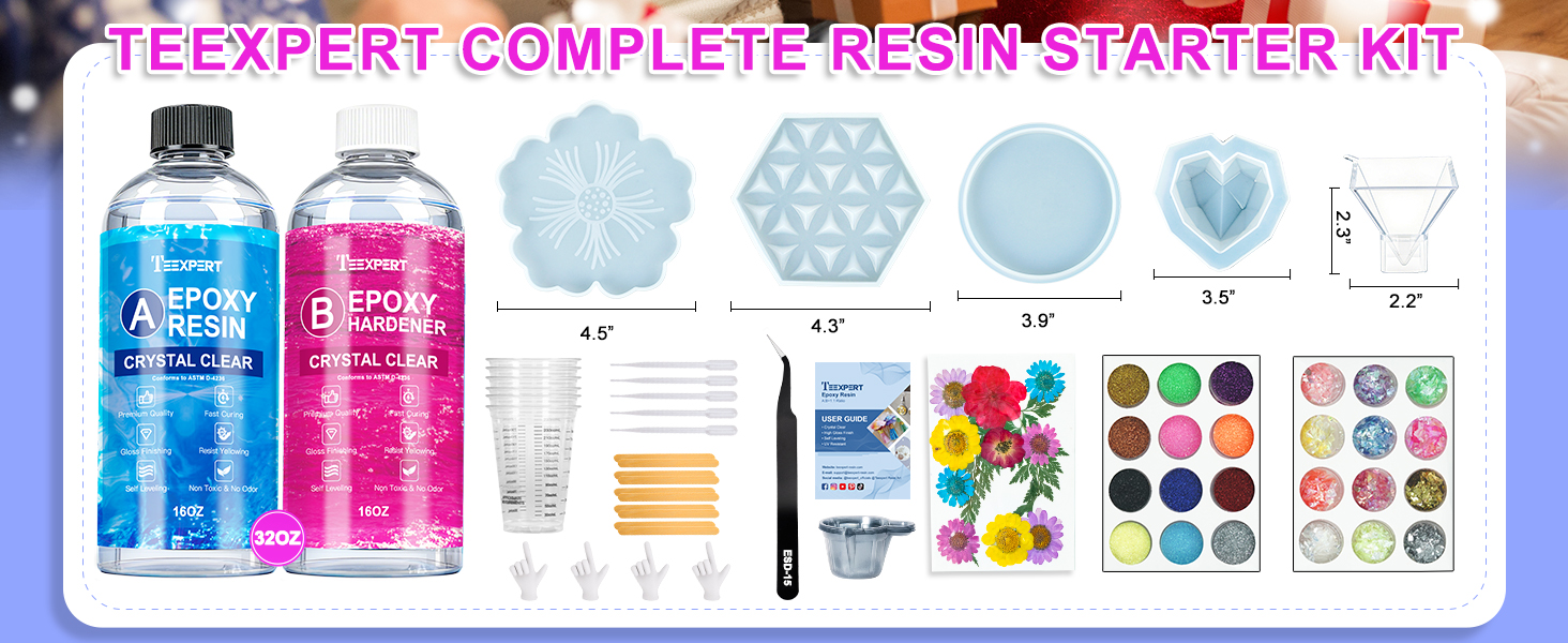 epoxy resin kit epoxy resin molds silicone resin kit for beginners with coaster molds resina epoxica