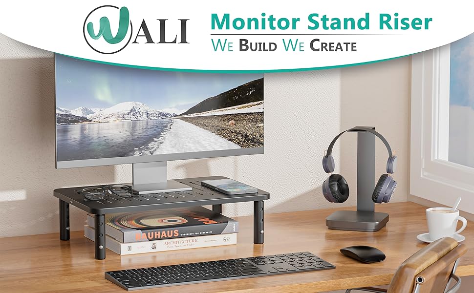 WALI Monitor Stand Riser, Adjustable Laptop Stand Riser Holder, 3