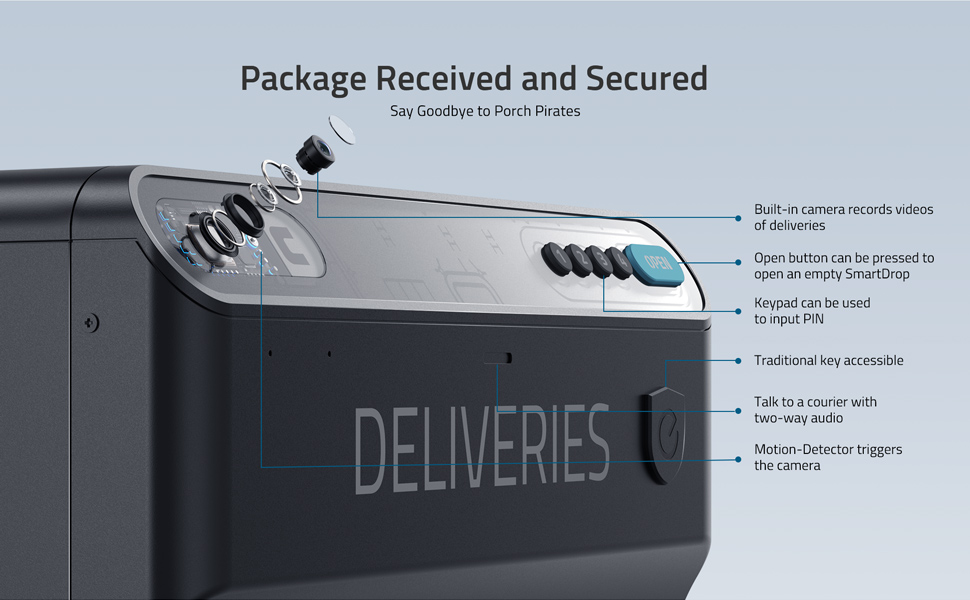 eufy security SmartDrop, Smart Delivery Package Drop Box, Builtin 1080P Camera, 2Way Audio