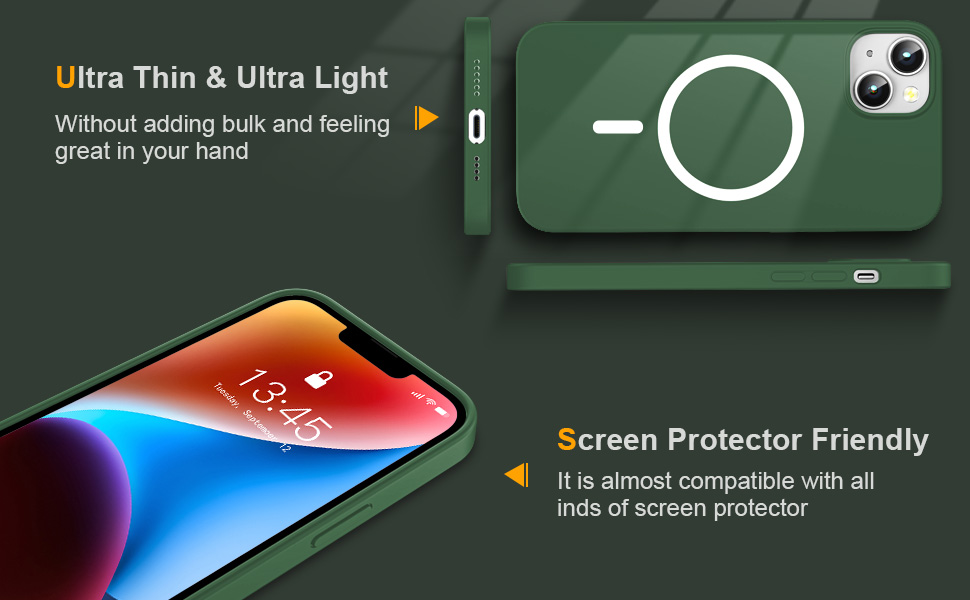 jaroco for iPhone 14 Plus Case, Slim & Soft Liquid