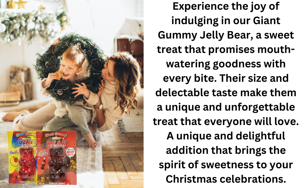 Giant Gummy Jelly Bear Sweet Xmas Stocking Filler Gift Mouth-Watering Christmas Delights Unique 