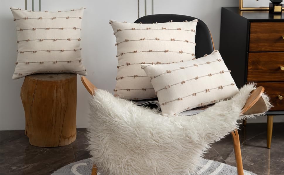 Caflife Boho Throw Pillow Covers Geometric 18x18 inches