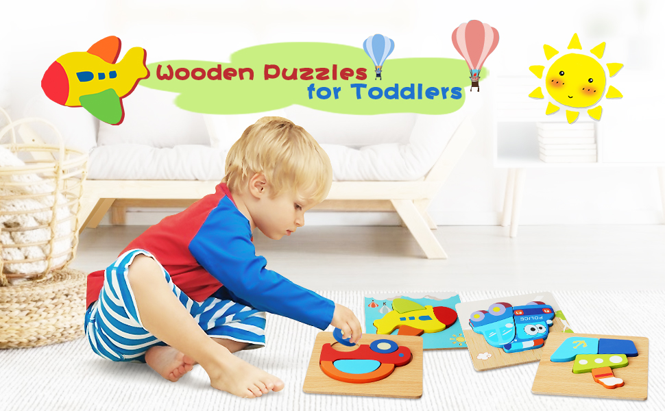 Mkpkic Wooden Jigsaw Puzzles Gifts Toys For 3 4 Safety 2 Year 1 Toddler